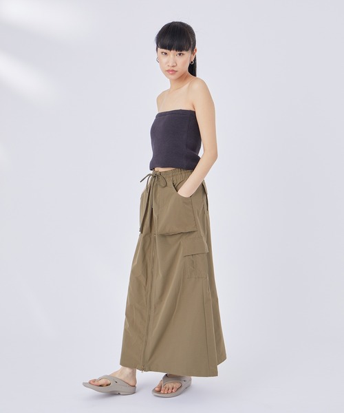NERGY（ナージー）の「フロントZIPカーゴスカート（スカート・レディース・ブラック/カーキ・FREE）」の18枚目の写真
