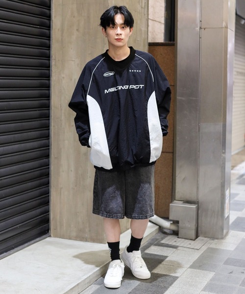 SPINNS（スピンズ）の「【ユニセックスで着用可能】ワイドダイドデニムショートパンツ（デニムパンツ・メンズ・ブラック/サックスブルー/ブルー/ブラック系その他・L/M）」の7枚目の写真