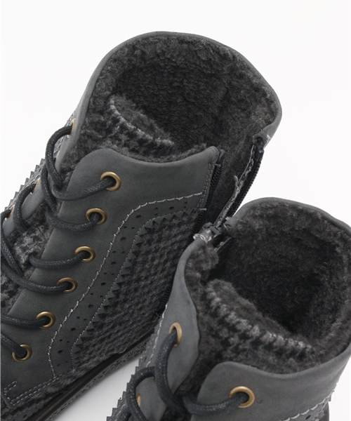 Rin clover(リンクローバー)の「Rin clover(リン クローバー)/素材コンビ編み上げショートブーツ(ブーツ・レディース・キャメル/グレー系その他/グレー/ライトグレー/ブルー・S/M/L/LL)」の10枚目の写真