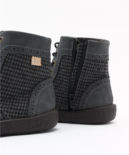 Rin clover(リンクローバー)の「Rin clover(リン クローバー)/素材コンビ編み上げショートブーツ(ブーツ・レディース・キャメル/グレー系その他/グレー/ライトグレー/ブルー・S/M/L/LL)」の11枚目の写真