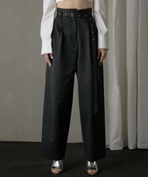 PRANK PROJECT | アイレットベルトサテンタックパンツ / Eyelet Belt Satin Tuck Pants(その他パンツ)