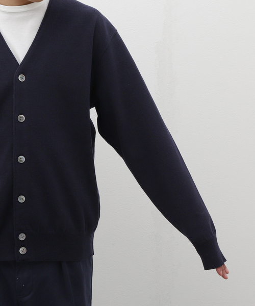 Yonetomi（ヨネトミ）の「米富繊維 / Yonetomi WAVE COTTON KNIT C/D（カーディガン/ボレロ・メンズ・チャコールグレー/ネイビー・4/3）」の7枚目の写真