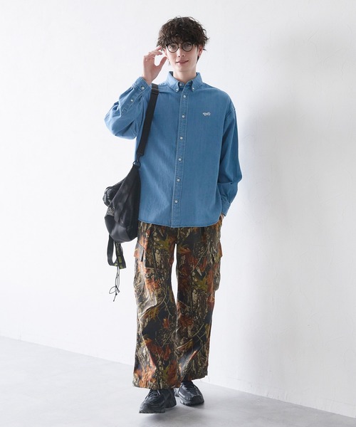 RAGEBLUE(レイジブルー)の「【THE FOX】ワンポイントワッペン/デニムルーズシャツ(シャツ/ブラウス・メンズ・グレー/ライトブルー・MEDIUM/LARGE)」の14枚目の写真