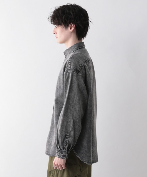 RAGEBLUE(レイジブルー)の「【THE FOX】ワンポイントワッペン/デニムルーズシャツ(シャツ/ブラウス・メンズ・グレー/ライトブルー・MEDIUM/LARGE)」の16枚目の写真