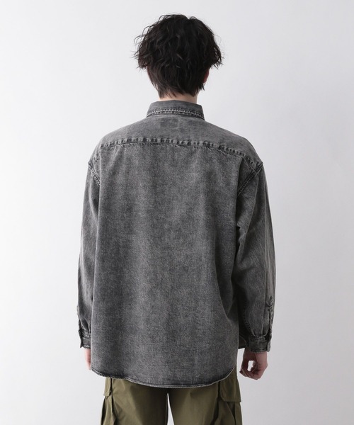 RAGEBLUE(レイジブルー)の「【THE FOX】ワンポイントワッペン/デニムルーズシャツ(シャツ/ブラウス・メンズ・グレー/ライトブルー・MEDIUM/LARGE)」の17枚目の写真
