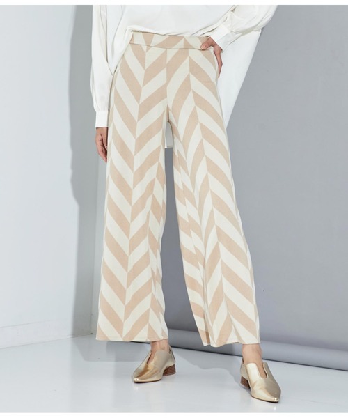 Settimissimo（セッティミッシモ）の「ITALYジオメトリック柄 ジャージー リラックスパンツ（その他パンツ・レディース・ベージュ/ブラック・FREE）」の11枚目の写真