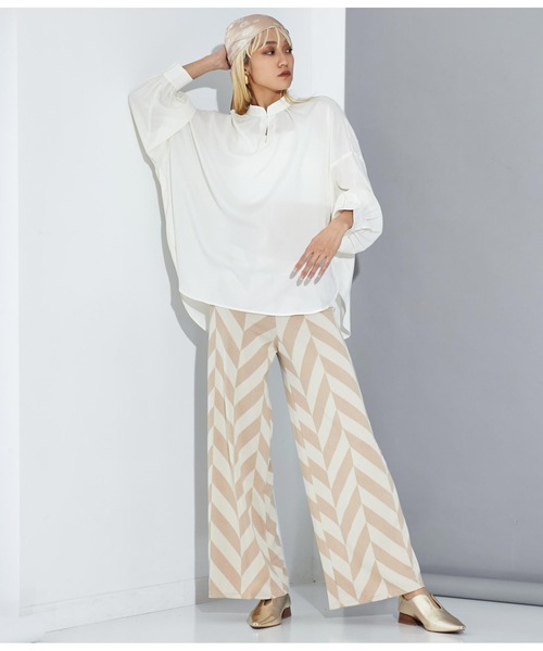 Settimissimo（セッティミッシモ）の「ITALYジオメトリック柄 ジャージー リラックスパンツ（その他パンツ・レディース・ベージュ/ブラック・FREE）」の13枚目の写真