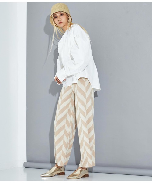 Settimissimo（セッティミッシモ）の「ITALYジオメトリック柄 ジャージー リラックスパンツ（その他パンツ・レディース・ベージュ/ブラック・FREE）」の14枚目の写真