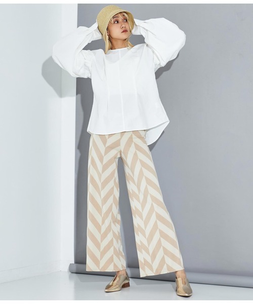 Settimissimo（セッティミッシモ）の「ITALYジオメトリック柄 ジャージー リラックスパンツ（その他パンツ・レディース・ベージュ/ブラック・FREE）」の15枚目の写真