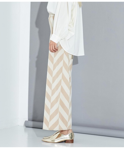 Settimissimo（セッティミッシモ）の「ITALYジオメトリック柄 ジャージー リラックスパンツ（その他パンツ・レディース・ベージュ/ブラック・FREE）」の17枚目の写真