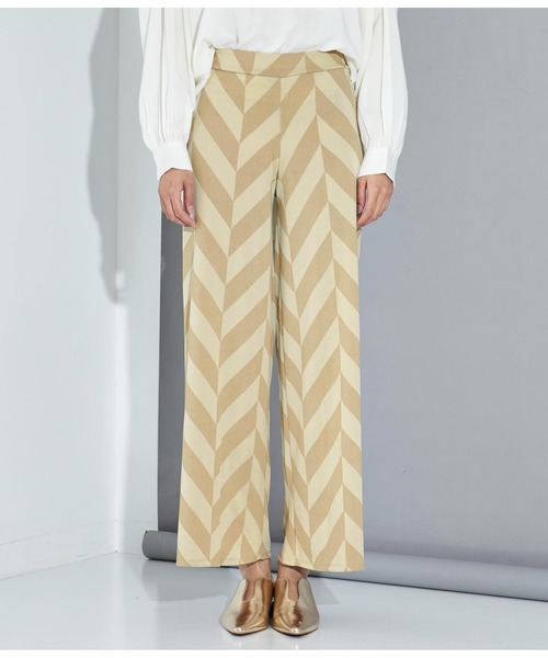 Settimissimo（セッティミッシモ）の「ITALYジオメトリック柄 ジャージー リラックスパンツ（その他パンツ・レディース・ベージュ/ブラック・FREE）」の19枚目の写真