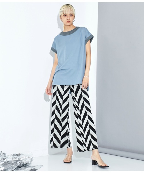 Settimissimo（セッティミッシモ）の「ITALYジオメトリック柄 ジャージー リラックスパンツ（その他パンツ・レディース・ベージュ/ブラック・FREE）」の22枚目の写真