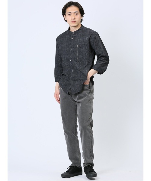 renoma HOMME（レノマオム）の「【軽量 サッカー】レノマ オム ヘリンボンプリント バンドカラー7分袖シャツ（シャツ/ブラウス・メンズ・ライトグレー/グレー系その他2・MEDIUM/LARGE/X-LARGE）」の10枚目の写真