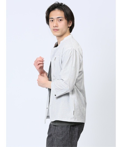 renoma HOMME（レノマオム）の「【軽量 サッカー】レノマ オム ヘリンボンプリント バンドカラー7分袖シャツ（シャツ/ブラウス・メンズ・ライトグレー/グレー系その他2・MEDIUM/LARGE/X-LARGE）」の21枚目の写真