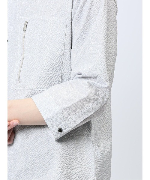 renoma HOMME（レノマオム）の「【軽量 サッカー】レノマ オム ヘリンボンプリント バンドカラー7分袖シャツ（シャツ/ブラウス・メンズ・ライトグレー/グレー系その他2・MEDIUM/LARGE/X-LARGE）」の19枚目の写真