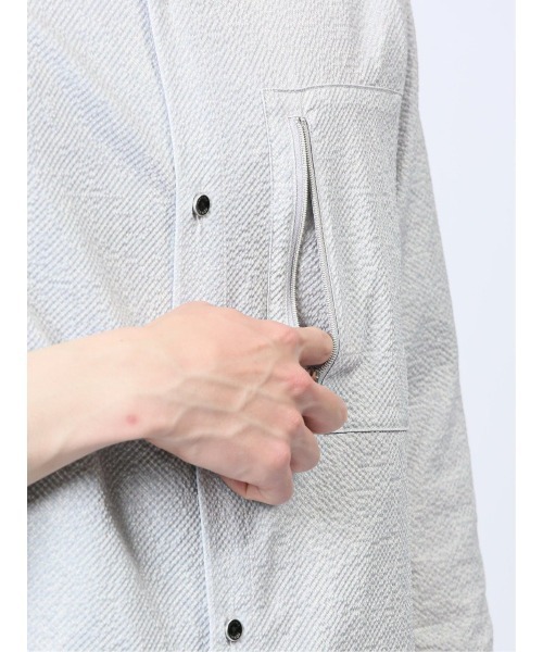 renoma HOMME（レノマオム）の「【軽量 サッカー】レノマ オム ヘリンボンプリント バンドカラー7分袖シャツ（シャツ/ブラウス・メンズ・ライトグレー/グレー系その他2・MEDIUM/LARGE/X-LARGE）」の20枚目の写真