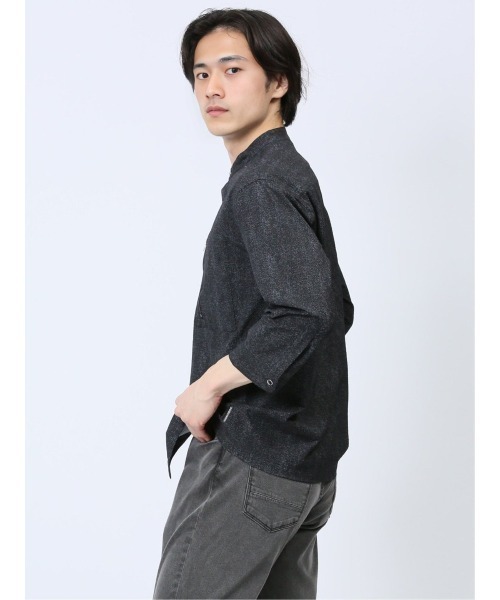 renoma HOMME（レノマオム）の「【軽量 サッカー】レノマ オム ヘリンボンプリント バンドカラー7分袖シャツ（シャツ/ブラウス・メンズ・ライトグレー/グレー系その他2・MEDIUM/LARGE/X-LARGE）」の11枚目の写真