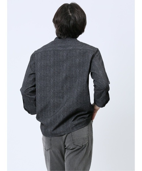 renoma HOMME（レノマオム）の「【軽量 サッカー】レノマ オム ヘリンボンプリント バンドカラー7分袖シャツ（シャツ/ブラウス・メンズ・ライトグレー/グレー系その他2・MEDIUM/LARGE/X-LARGE）」の12枚目の写真