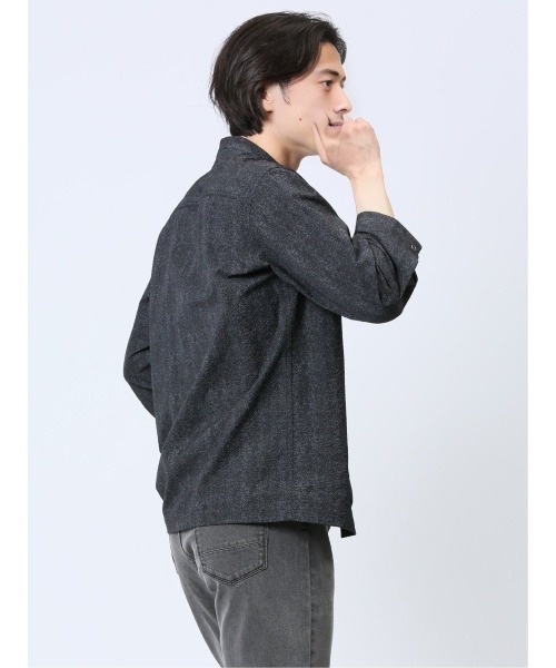 renoma HOMME（レノマオム）の「【軽量 サッカー】レノマ オム ヘリンボンプリント バンドカラー7分袖シャツ（シャツ/ブラウス・メンズ・ライトグレー/グレー系その他2・MEDIUM/LARGE/X-LARGE）」の13枚目の写真