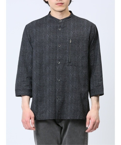 renoma HOMME（レノマオム）の「【軽量 サッカー】レノマ オム ヘリンボンプリント バンドカラー7分袖シャツ（シャツ/ブラウス・メンズ・ライトグレー/グレー系その他2・MEDIUM/LARGE/X-LARGE）」の14枚目の写真