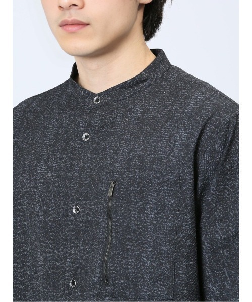 renoma HOMME（レノマオム）の「【軽量 サッカー】レノマ オム ヘリンボンプリント バンドカラー7分袖シャツ（シャツ/ブラウス・メンズ・ライトグレー/グレー系その他2・MEDIUM/LARGE/X-LARGE）」の7枚目の写真