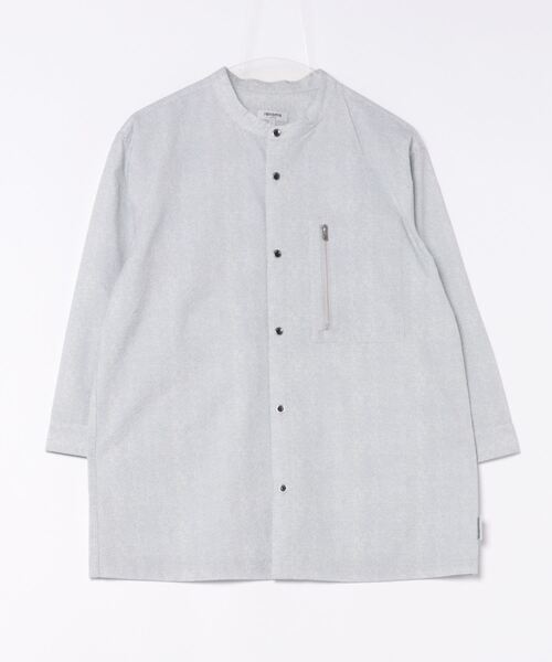 renoma HOMME（レノマオム）の「【軽量 サッカー】レノマ オム ヘリンボンプリント バンドカラー7分袖シャツ（シャツ/ブラウス・メンズ・ライトグレー/グレー系その他2・MEDIUM/LARGE/X-LARGE）」の9枚目の写真