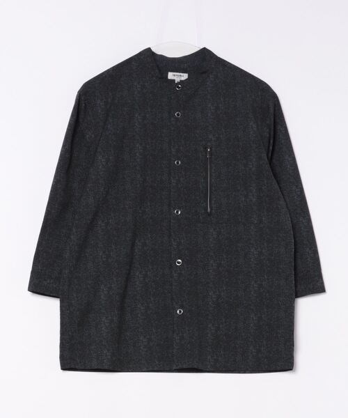 renoma HOMME（レノマオム）の「【軽量 サッカー】レノマ オム ヘリンボンプリント バンドカラー7分袖シャツ（シャツ/ブラウス・メンズ・ライトグレー/グレー系その他2・MEDIUM/LARGE/X-LARGE）」の5枚目の写真