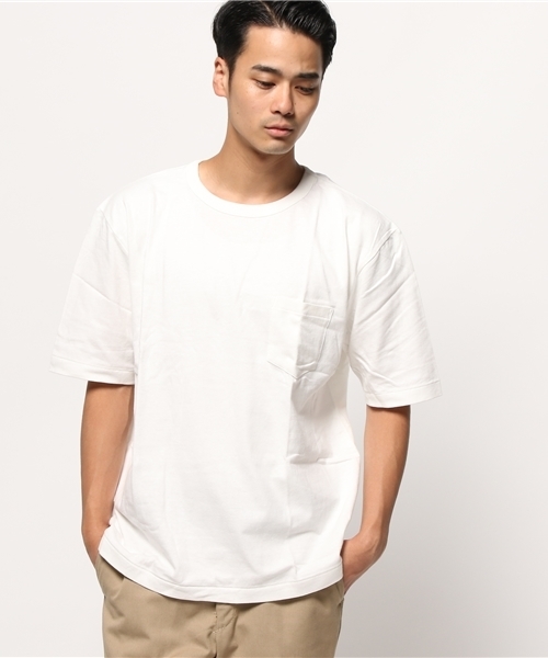 OUTLET(アウトレット)の「【Ciaopanic】リサイクル天竺BIGポケTee(Tシャツ/カットソー・メンズ・ネイビー/ブラック/ホワイト/グレー・LARGE/MEDIUM)」の2枚目の写真