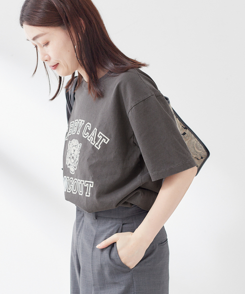 MIXTA（ミクスタ）の「《追加2》《別注》【MIXTA/ミクスタ】TABBY CAT HANGOUT CREW T-SH：Tシャツ（Tシャツ/カットソー・レディース・ブラック/アイボリー/ネイビー・MEDIUM）」の8枚目の写真