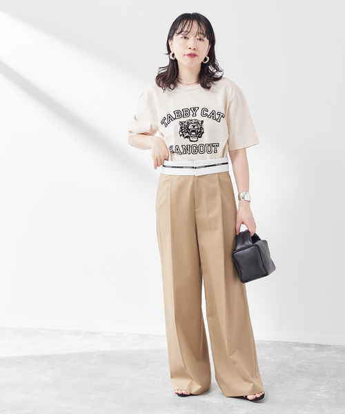 MIXTA（ミクスタ）の「《追加2》《別注》【MIXTA/ミクスタ】TABBY CAT HANGOUT CREW T-SH：Tシャツ（Tシャツ/カットソー・レディース・ブラック/アイボリー/ネイビー・MEDIUM）」の6枚目の写真