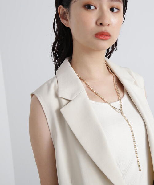 N.(N. Natural Beauty Basic)(エヌエヌナチュラルビューティーベーシック)の「ボールチェーンスライドネックレス(ネックレス・レディース・シルバー/ゴールド・FREE)」の2枚目の写真