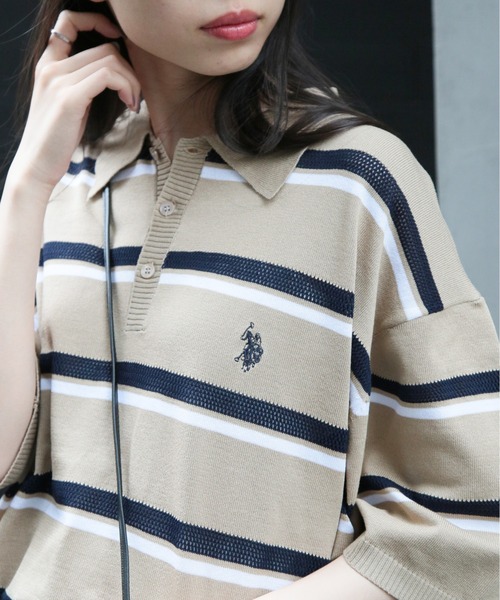 U.S. POLO ASSN.(ユーエスポロアッスン)の「【U.S. POLO ASSN.】ニットポロシャツ PLM42400/PLM42402(ポロシャツ・メンズ・ネイビー/ベージュ/ホワイト/ブラック/ネイビー系2・S/M/L/LL)」の3枚目の写真