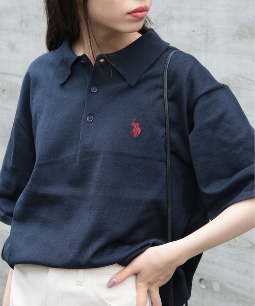 U.S. POLO ASSN.(ユーエスポロアッスン)の「【U.S. POLO ASSN.】ニットポロシャツ PLM42400/PLM42402(ポロシャツ・メンズ・ネイビー/ベージュ/ホワイト/ブラック/ネイビー系2・S/M/L/LL)」の4枚目の写真