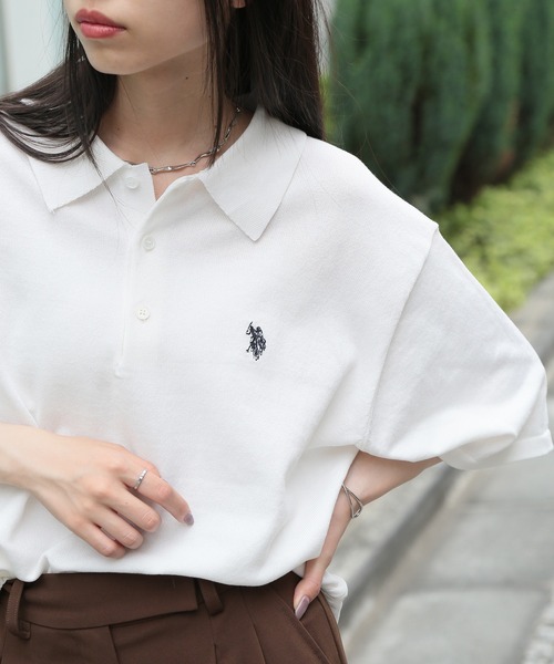 U.S. POLO ASSN.(ユーエスポロアッスン)の「【U.S. POLO ASSN.】ニットポロシャツ PLM42400/PLM42402(ポロシャツ・メンズ・ネイビー/ベージュ/ホワイト/ブラック/ネイビー系2・S/M/L/LL)」の2枚目の写真