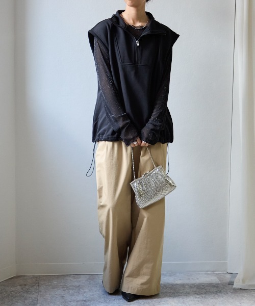 専用　新品未使用　unfil ハーフジップベスト UNFIL ベスト ジレ unfil アンフィル / cotton ＆ lambs wool