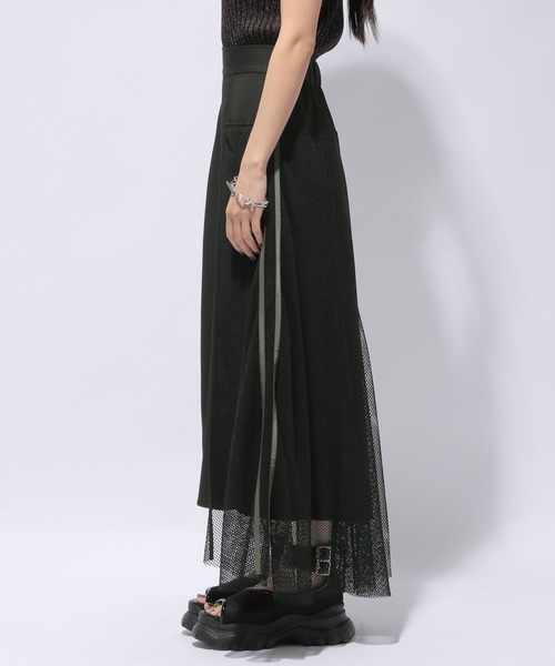 HARE（ハレ）の「【WEB限定】メッシュキリカエトラックスカート(HARE)（スカート・レディース・ホワイト/ブラック・FREE）」の11枚目の写真