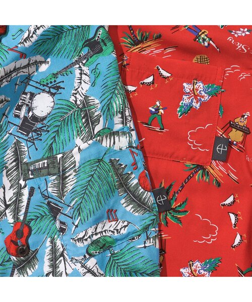 BREEZE（ブリーズ）の「【20周年】HY×BREEZE　HY総柄シャツ大人（シャツ/ブラウス・メンズ・レッド/ターコイズブルー・LARGE/MEDIUM）」の10枚目の写真