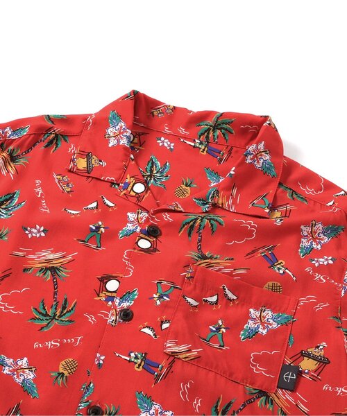 BREEZE（ブリーズ）の「【20周年】HY×BREEZE　HY総柄シャツ大人（シャツ/ブラウス・メンズ・レッド/ターコイズブルー・LARGE/MEDIUM）」の5枚目の写真