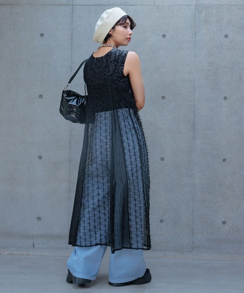 PAGEBOY(ページボーイ)の「サマーニットベレー(ニットキャップ/ビーニー・レディース・ブラック/オフホワイト・ONE SIZE)」の3枚目の写真