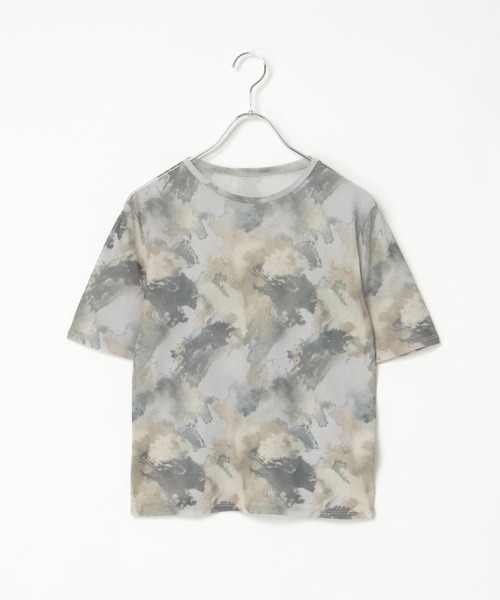 notch.(ノッチ)の「アート柄パワーメッシュTシャツ(Tシャツ/カットソー・レディース・グレー/アイボリー・M)」の21枚目の写真