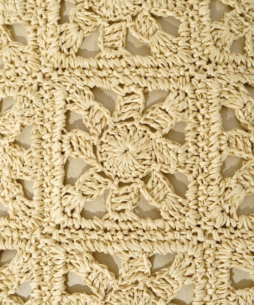 flower（フラワー）の「フラワークロシェトート（かごバッグ・レディース・ライトベージュ・FREE）」の7枚目の写真