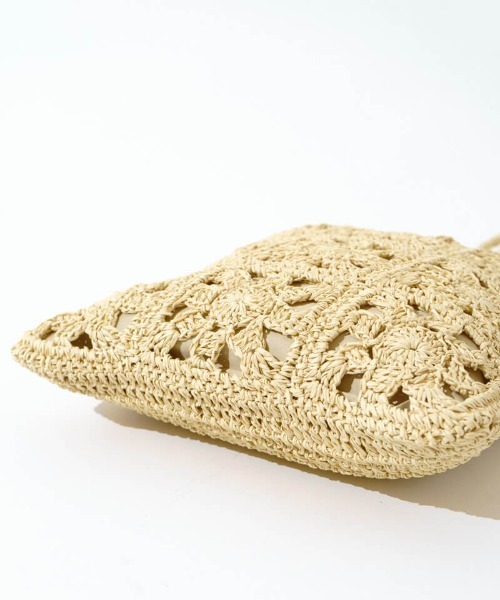 flower（フラワー）の「フラワークロシェトート（かごバッグ・レディース・ライトベージュ・FREE）」の10枚目の写真