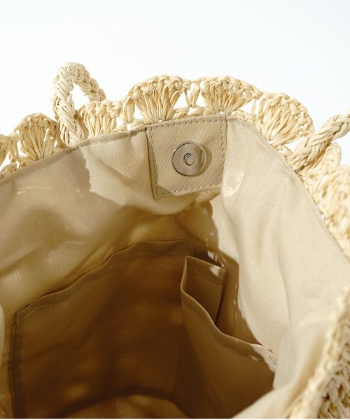 flower（フラワー）の「フラワークロシェトート（かごバッグ・レディース・ライトベージュ・FREE）」の12枚目の写真