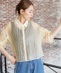 LAKOLE | 袖シャーリングシアーシャツ / 129667(シャツ/ブラウス)