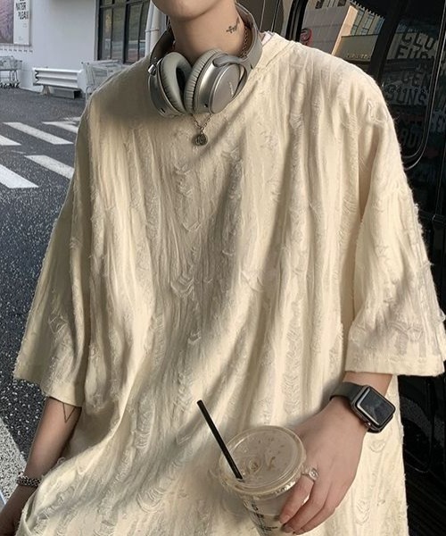 B.R.U(ブル)の「ダメージシアートップス(Tシャツ/カットソー・メンズ・チャコール/ベージュ・LARGE/MEDIUM)」の20枚目の写真