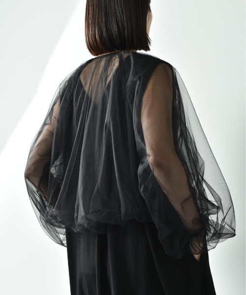 actuel（アクチュエル）の「【ａｃｔｕｅｌ】チュールＺＩＰブルゾン（ブルゾン・レディース・グレー/ブラック・FREE）」の9枚目の写真