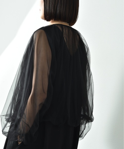 actuel（アクチュエル）の「【ａｃｔｕｅｌ】チュールＺＩＰブルゾン（ブルゾン・レディース・グレー/ブラック・FREE）」の8枚目の写真