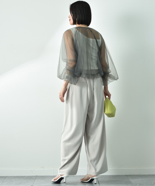 actuel（アクチュエル）の「【ａｃｔｕｅｌ】チュールＺＩＰブルゾン（ブルゾン・レディース・グレー/ブラック・FREE）」の3枚目の写真