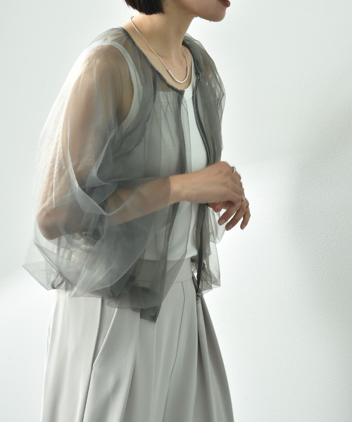 actuel（アクチュエル）の「【ａｃｔｕｅｌ】チュールＺＩＰブルゾン（ブルゾン・レディース・グレー/ブラック・FREE）」の19枚目の写真