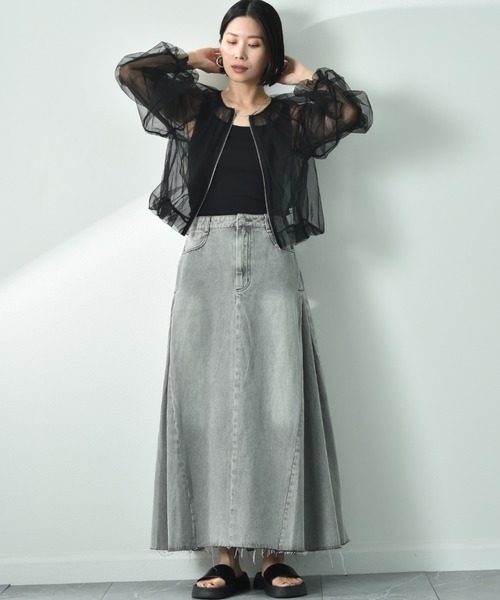 actuel（アクチュエル）の「【ａｃｔｕｅｌ】チュールＺＩＰブルゾン（ブルゾン・レディース・グレー/ブラック・FREE）」の22枚目の写真